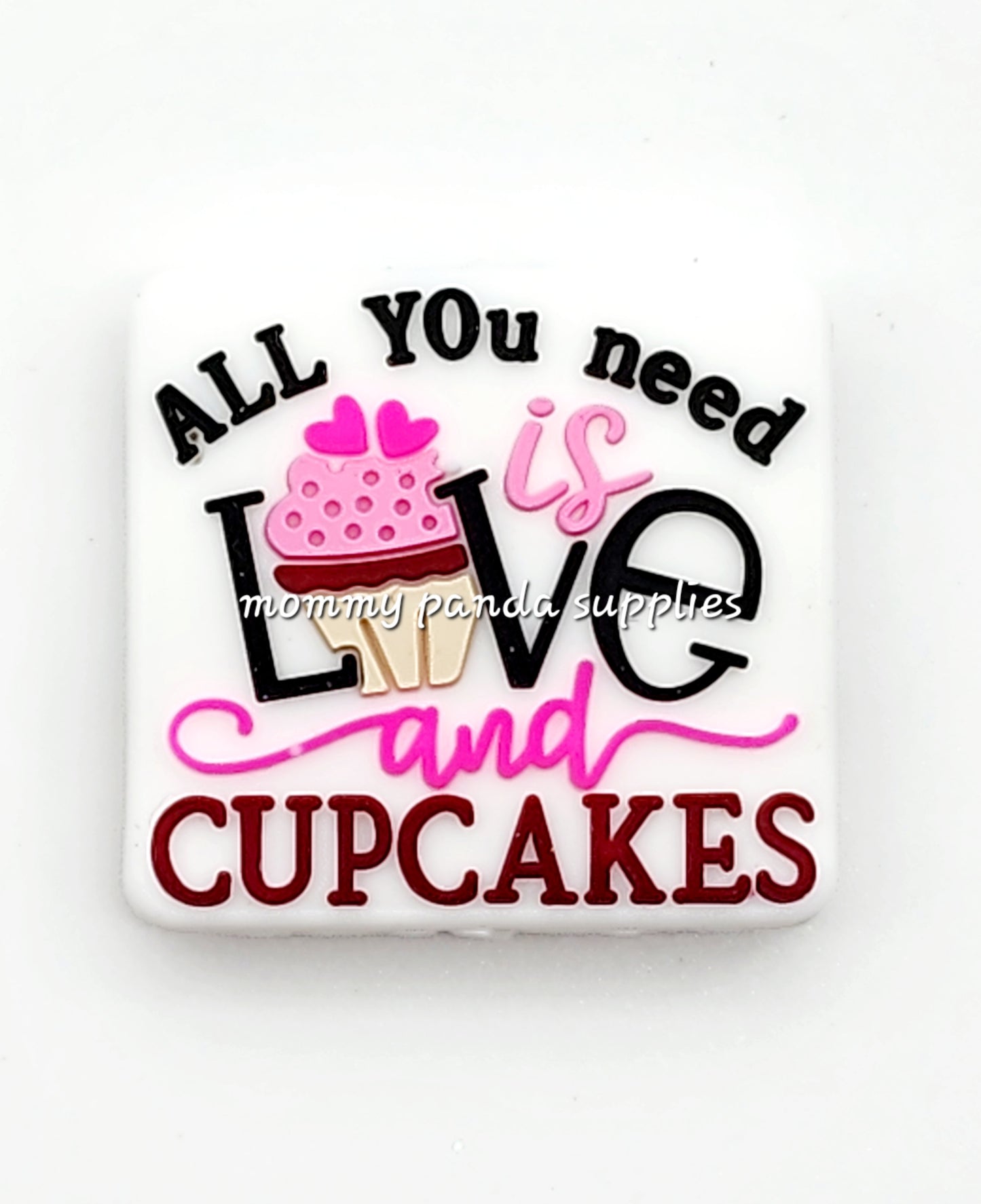 Cupcake Love Valentine Hearts Food Dessert Focal Bead