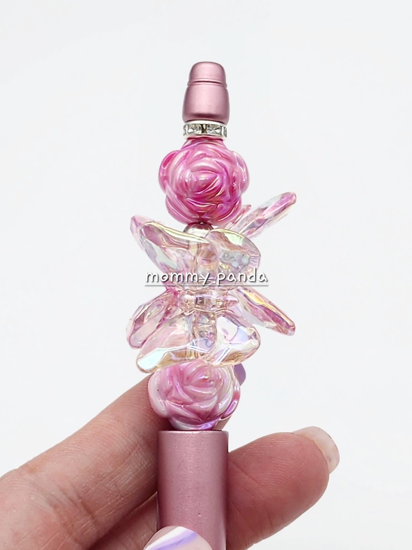 Beautiful Rose Butterfly Beaded Pen