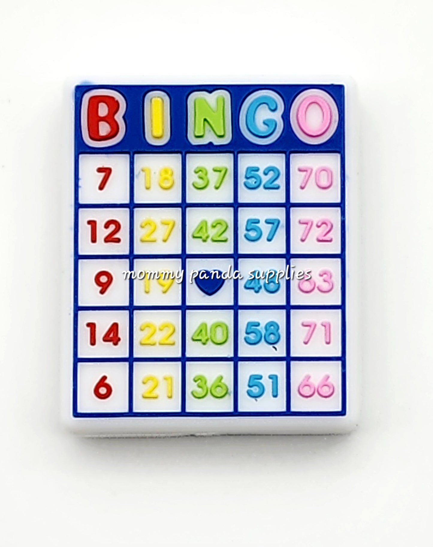 Bingo Sheet Game Silicone Focal Bead