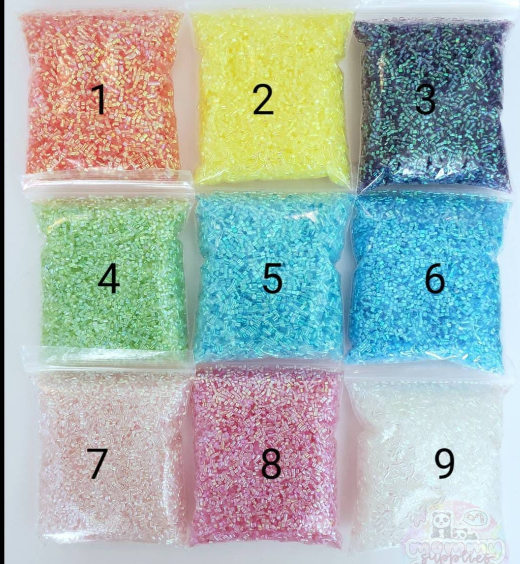 Bingsu Beads Iridescent Plastic Beads for Crunchy Slimes